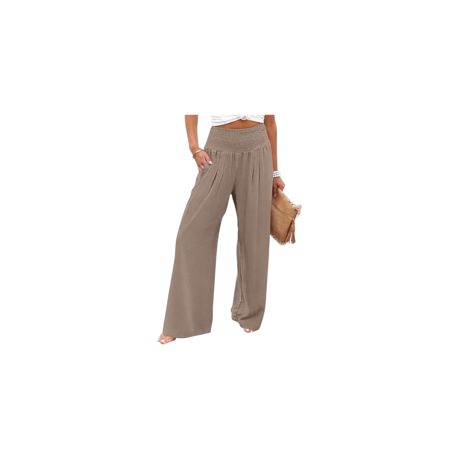 Women Palazzo Camel Pants Summer